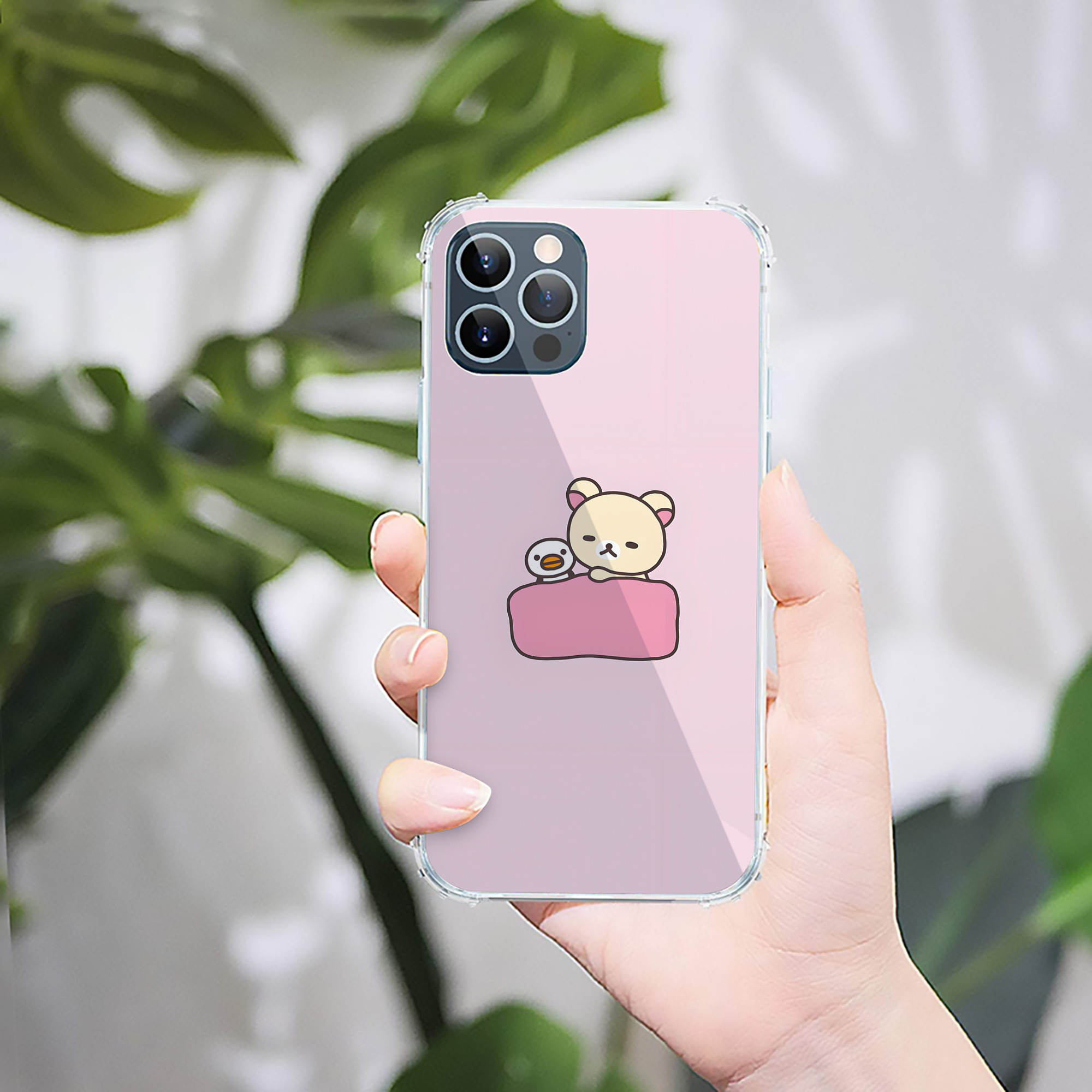 （画像用） リラックマ リラックマ キイロイトリ Rilakkuma Korilakkuma Kiiroitori 【iPhone 12シリーズ対応】透明スマホケース（クリアソフトケース）